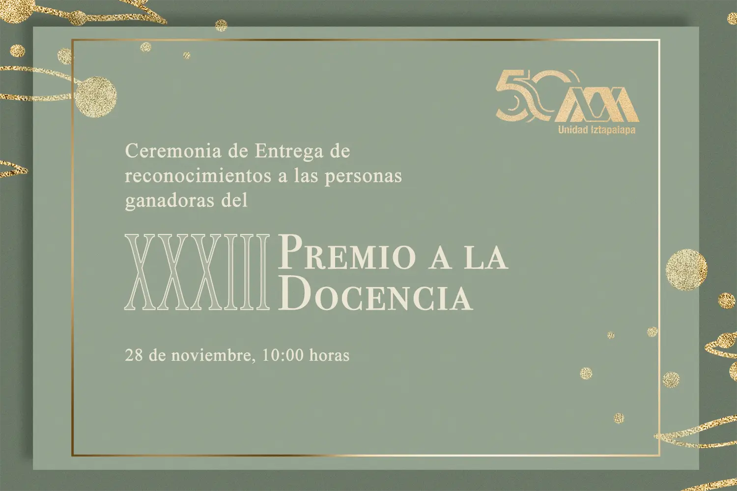 Ceremonia de Entrega de reconocimientos a las personas ganadoras del XXXIII PREMIO A LA DOCENCIA